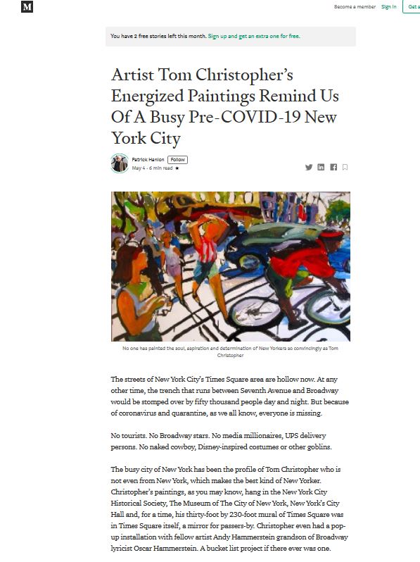 New York in Zeiten der Pandemie — Gemälde von Tom Christopher zeigen eine verstörte Metropole